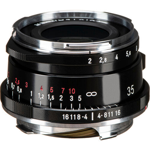 Voigtlander Ultron 35mm f/2 VM Aspherical Type II lens for Leica M, black, with scales