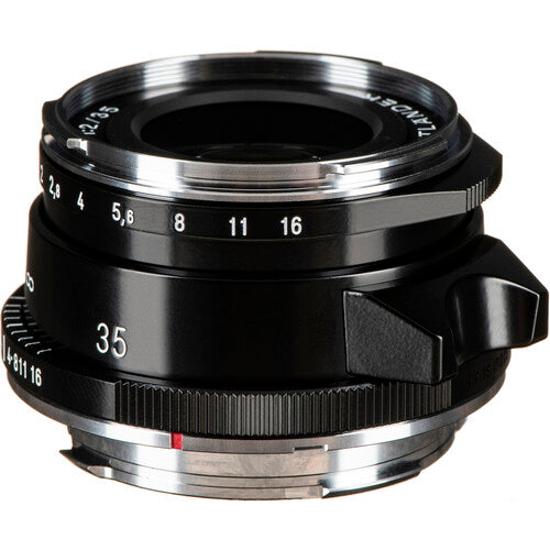 Voigtlander Ultron 35mm f/2 VM Type II Leica M lens, side view with focus tab