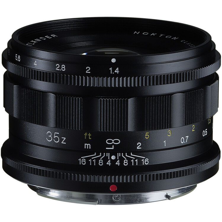 Voigtlander Nokton Classic 35mm f/1.4 Z lens for Nikon Z, black, with focus and depth of field scales