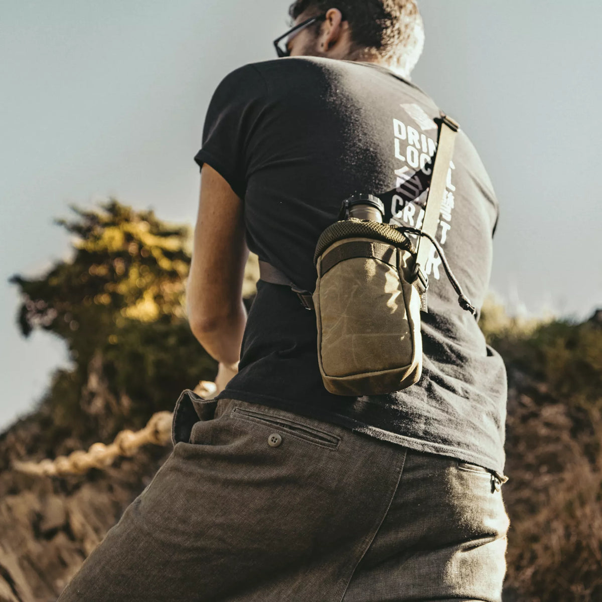 WOTANCRAFT External module - DRAWSTRING POUCH, Khaki Brown