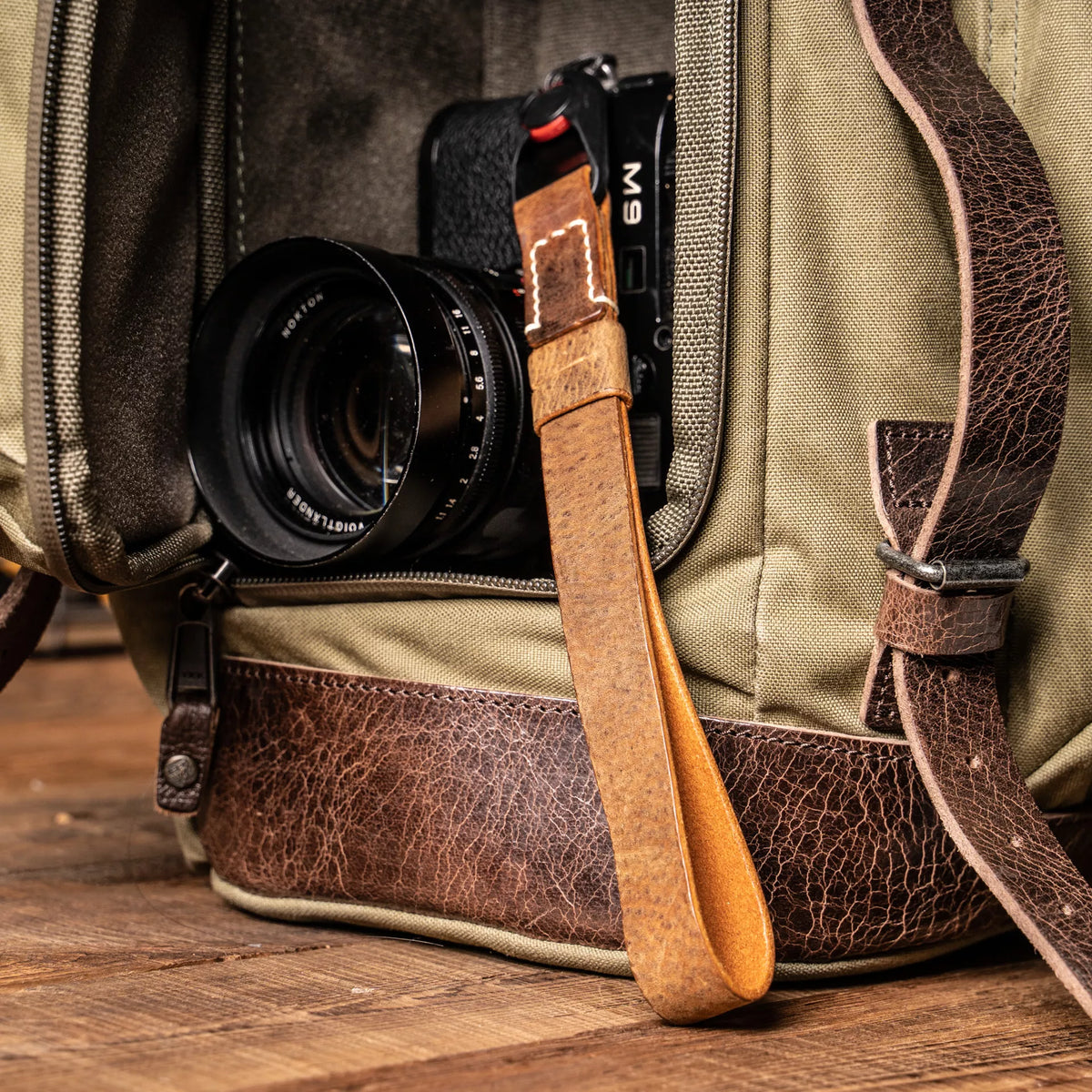 WOTANCRAFT Full Leather WRIST straps - Peak Design clip (5 styles)