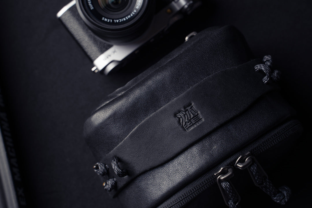SALE ! WOTANCRAFT Portable Camera Pouch, BLACK LEATHER, ML size