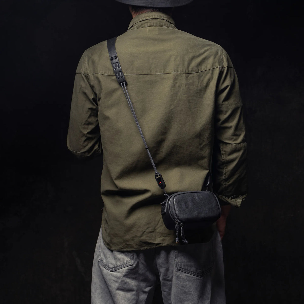 SALE ! WOTANCRAFT Portable Camera Pouch, BLACK LEATHER, Medium