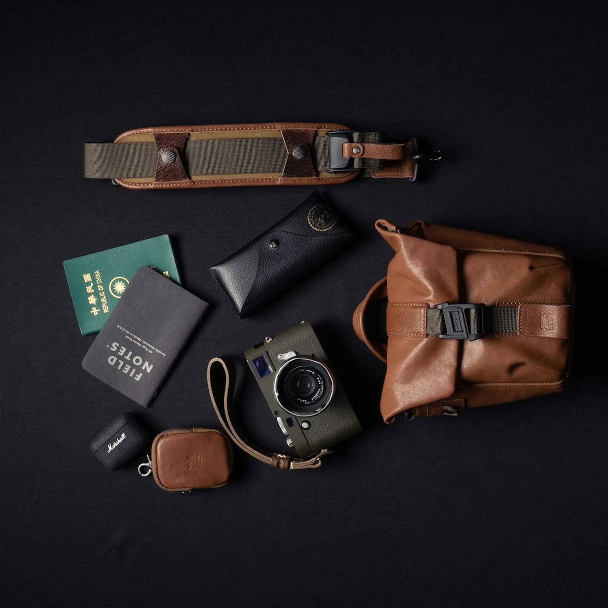 SALE ! WOTANCRAFT Travel Camera Bag "PILOT" 2L, FULL BROWN LEATHER