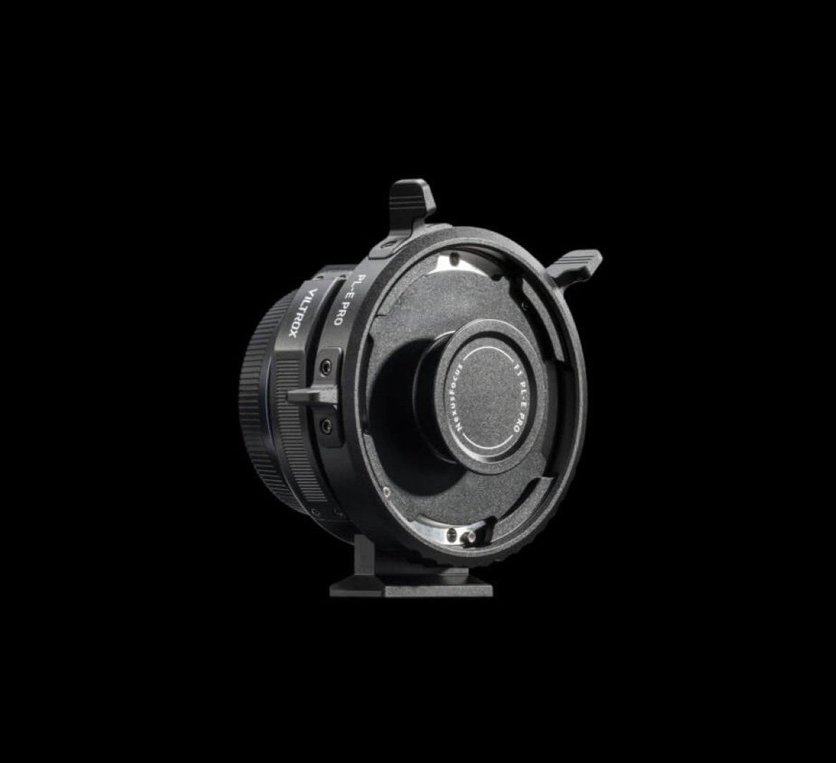 Viltrox NexusFocus F1 PL to Sony E autofocus adapter ring on black