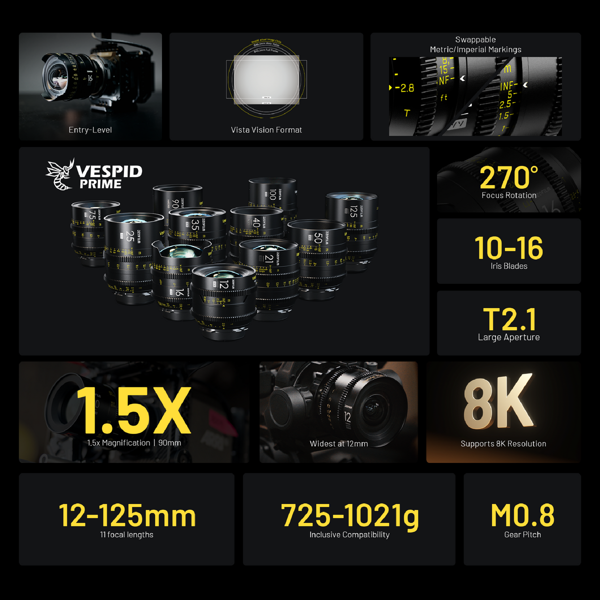 DZOFILM Vespid Prime full frame cine lens