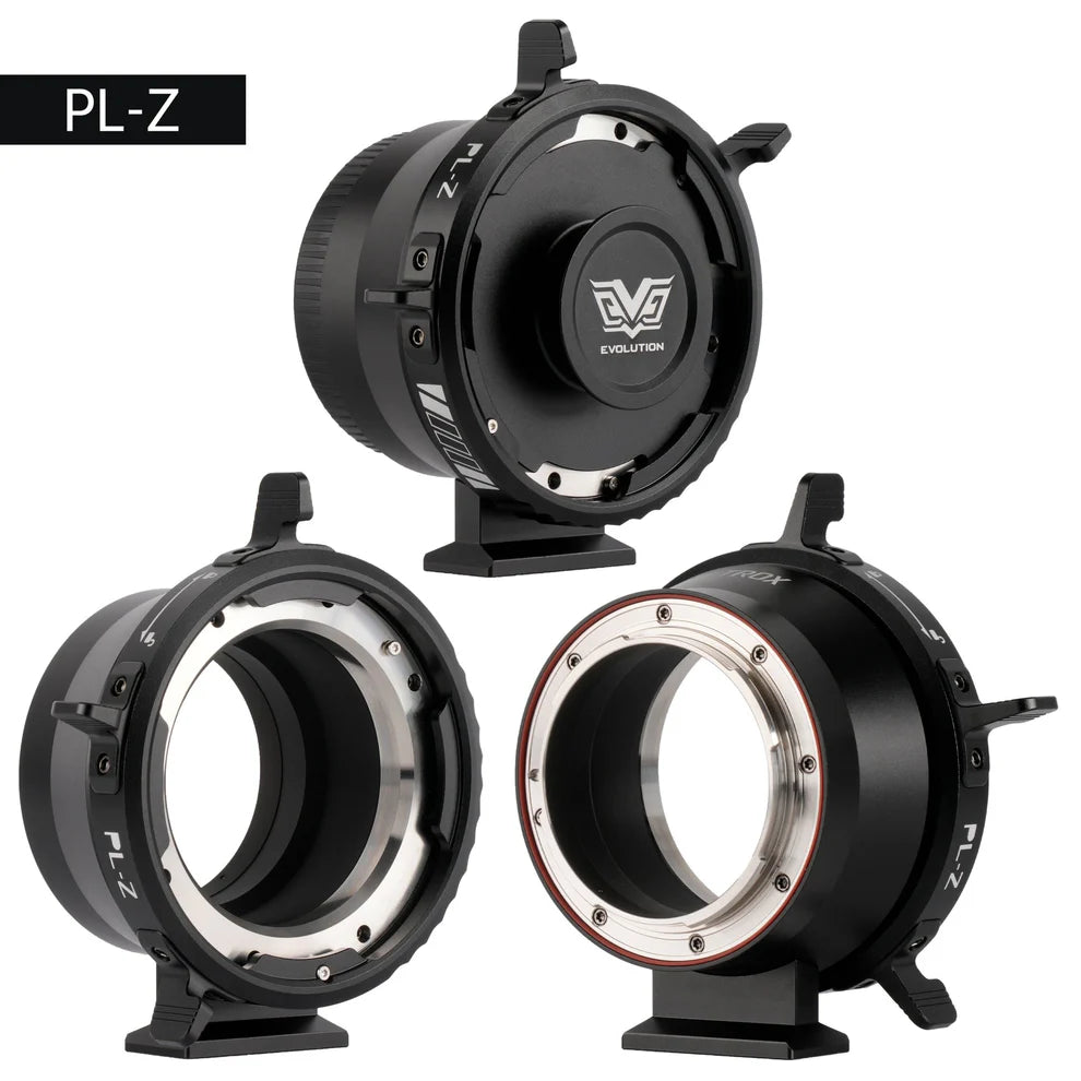 Viltrox Z-Move PL-Z adapter for Nikon Z shown from three angles