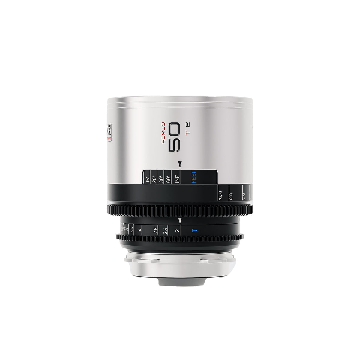 Blazar Remus 50mm T2 1.5x anamorphic lens, front view