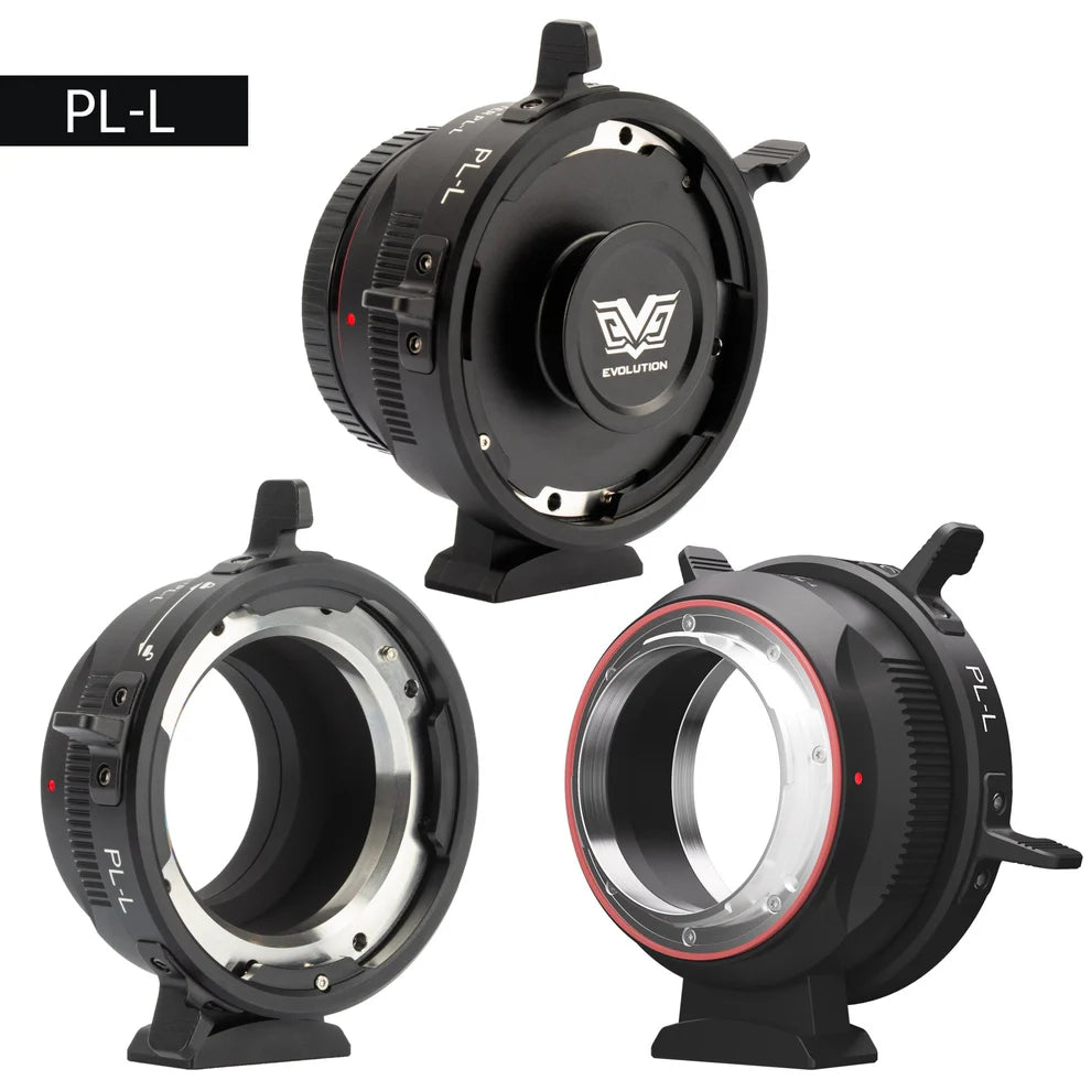 Viltrox Z-Move PL-L adapter for L-mount shown from three angles