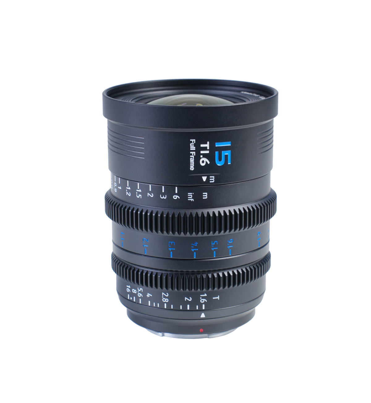 Sirui Vision Prime 15mm T1.6 wide-angle cine lens, front three-quarter view