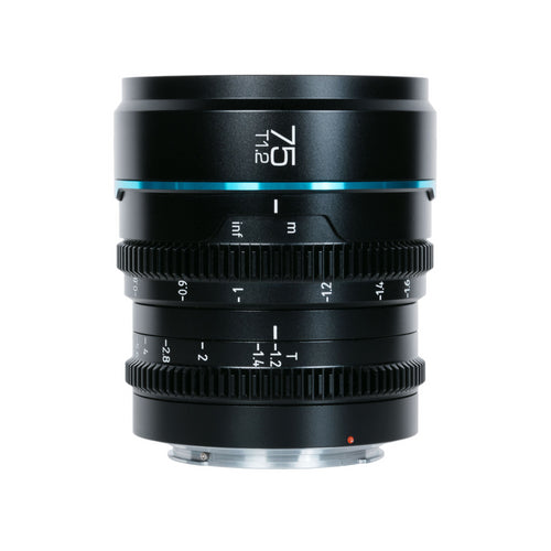 Sirui Night Walker 75mm T1.2 cine lens, front view