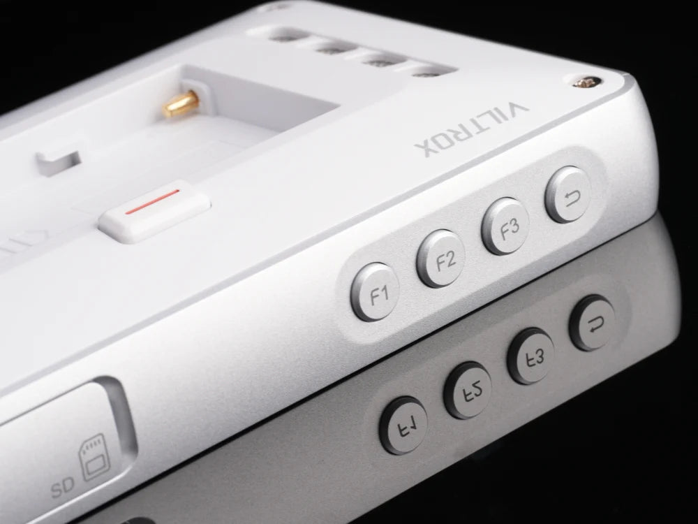 Viltrox DC-V1 white, close-up of F1, F2, F3 and return buttons