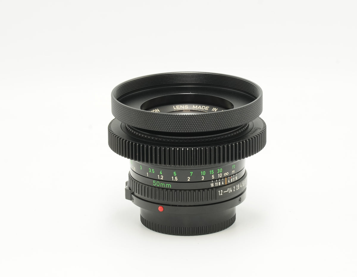 Canon nFD 50mm f1.2 with CINE MOD options