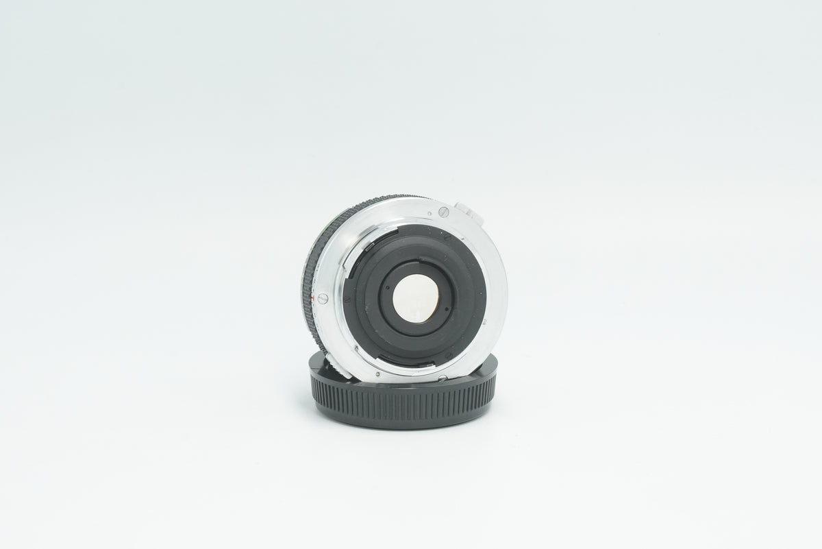 Olympus OM 35mm f/2.8 lens, rear view of the OM mount
