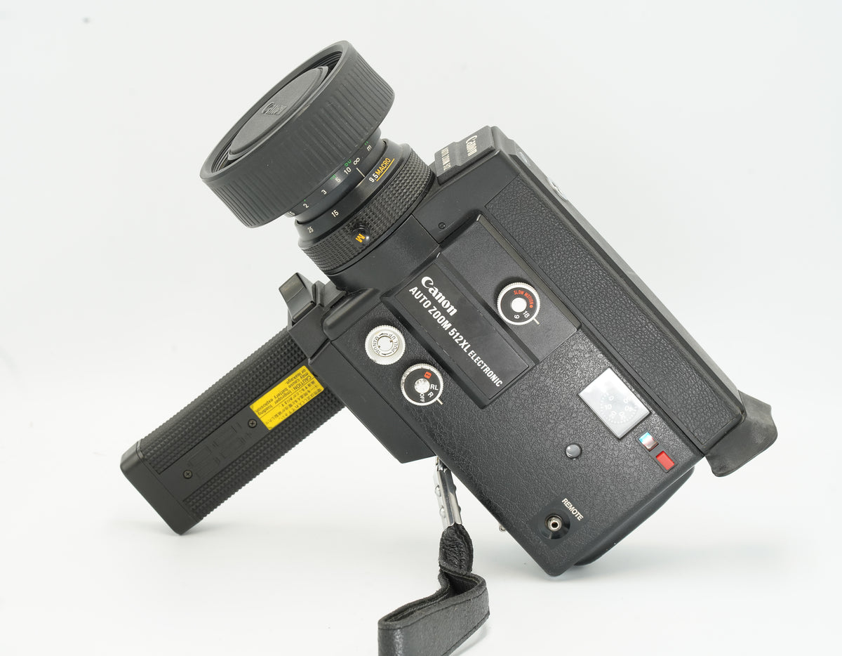 Canon Auto Zoom 512XL Electronic Super 8 camera with pistol grip unfolded