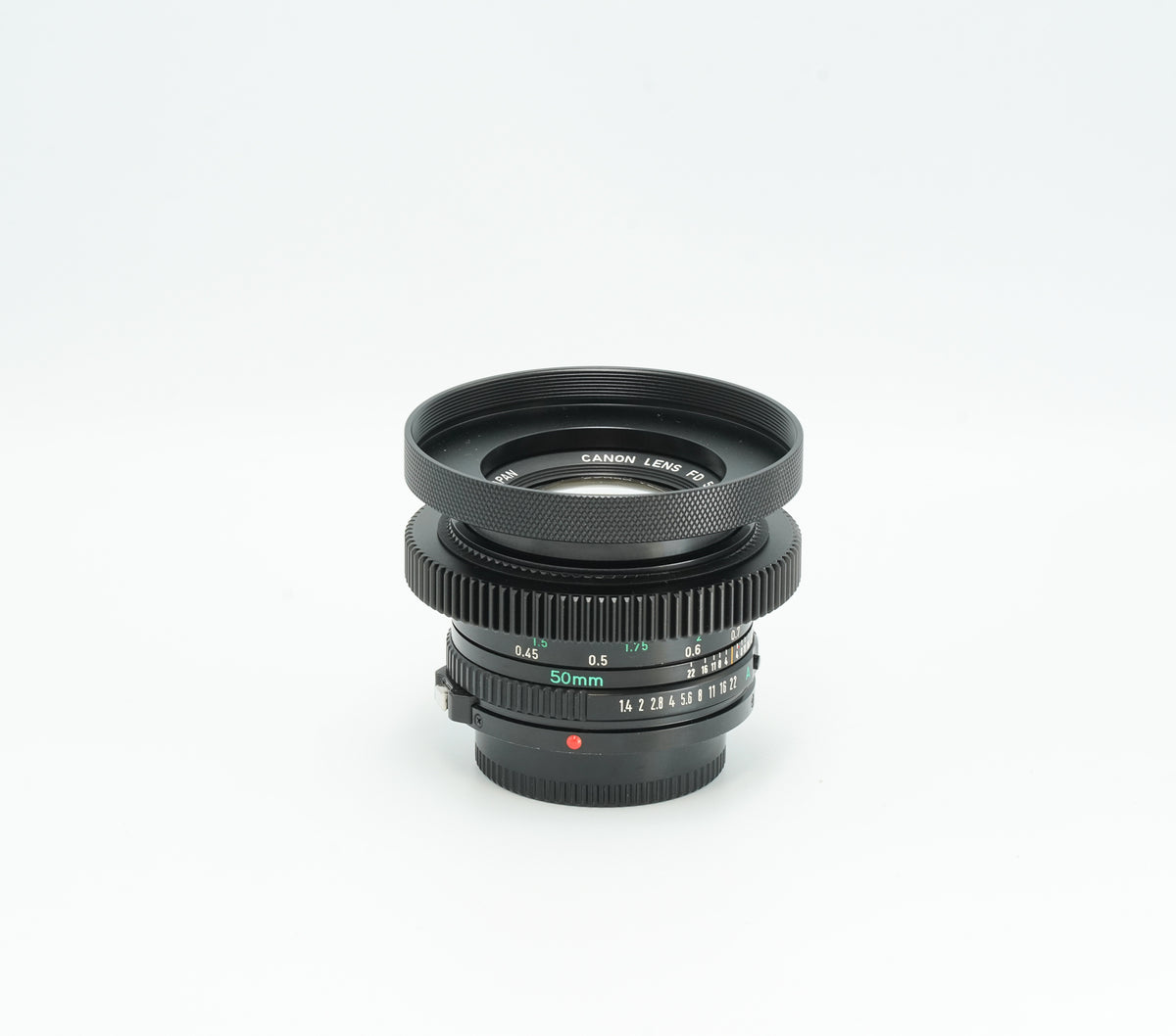 Canon nFD 50mm f1.4 with CINE MOD options