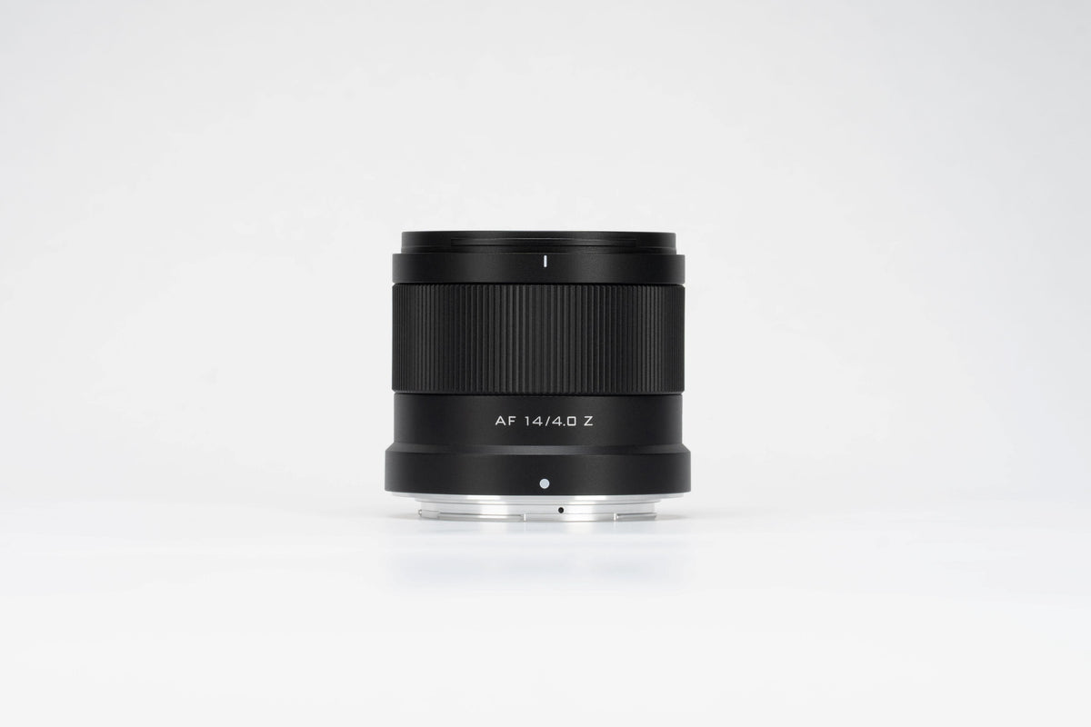 Viltrox Air AF 14mm f/4 Z Nikon Z-mount lens on a light background
