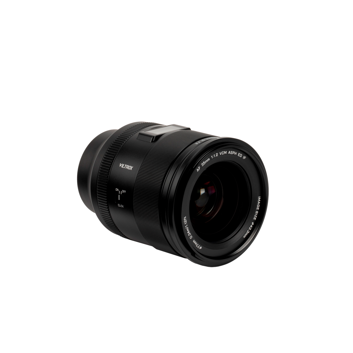 Viltrox LAB AF 35mm f/1.2 full-frame lens, front three-quarter view
