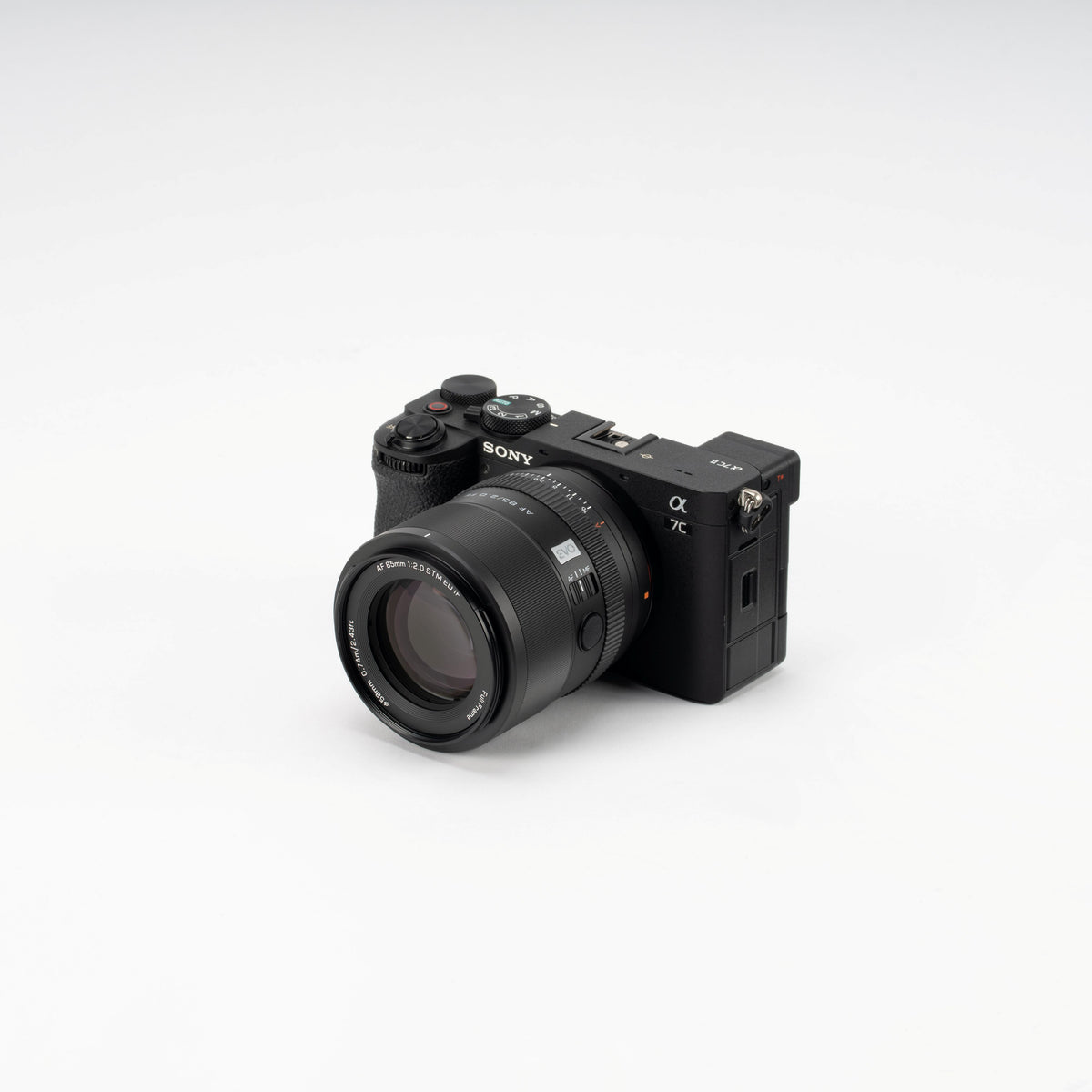 Viltrox AF 85mm f/2.0 FE mounted on a black Sony A7C II camera