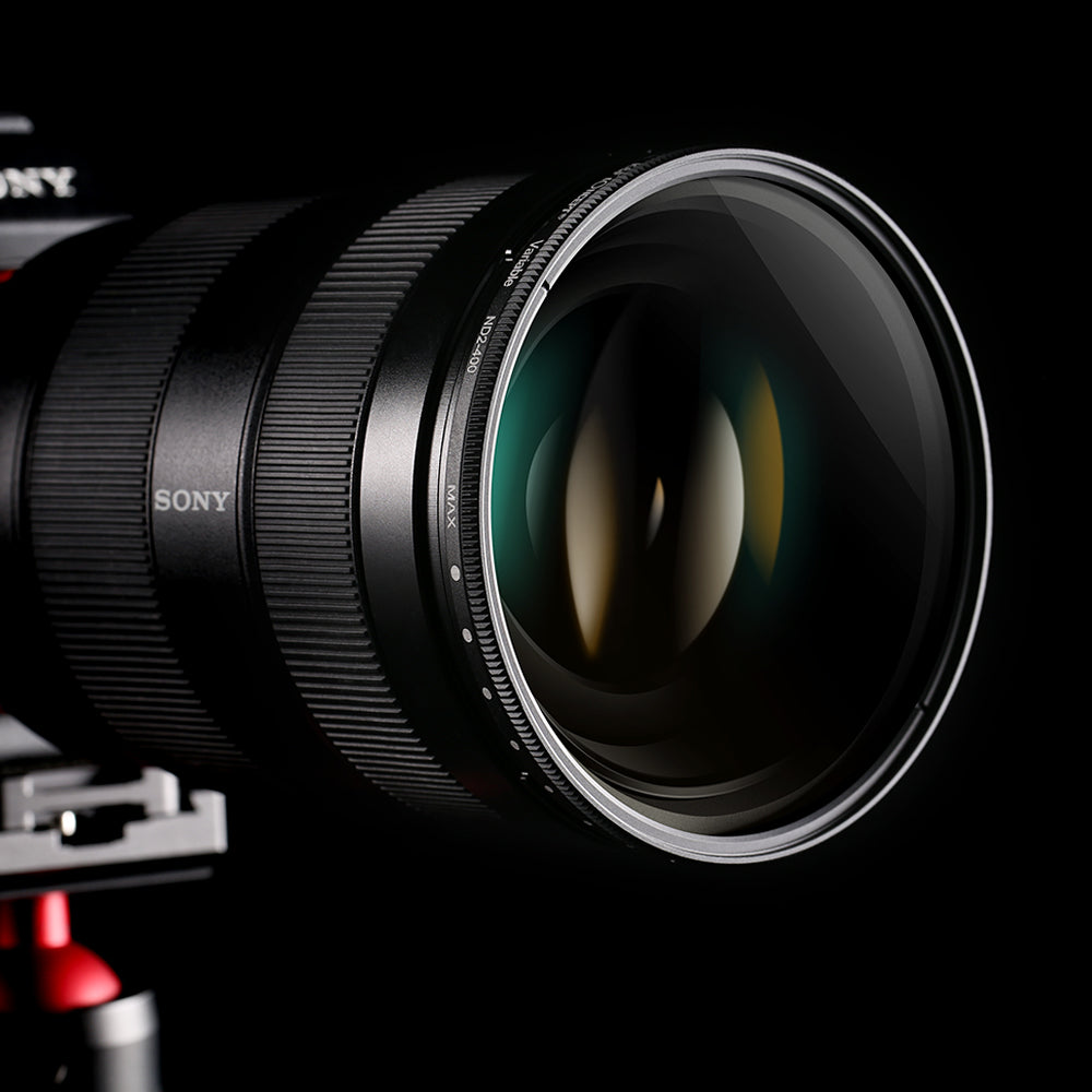 K&F Concept variable ND filter fitted to a Sony lens