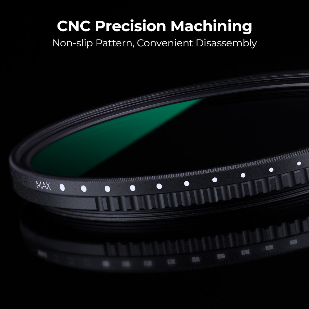 K&F Concept variable ND filter CNC machined frame with non-slip edge