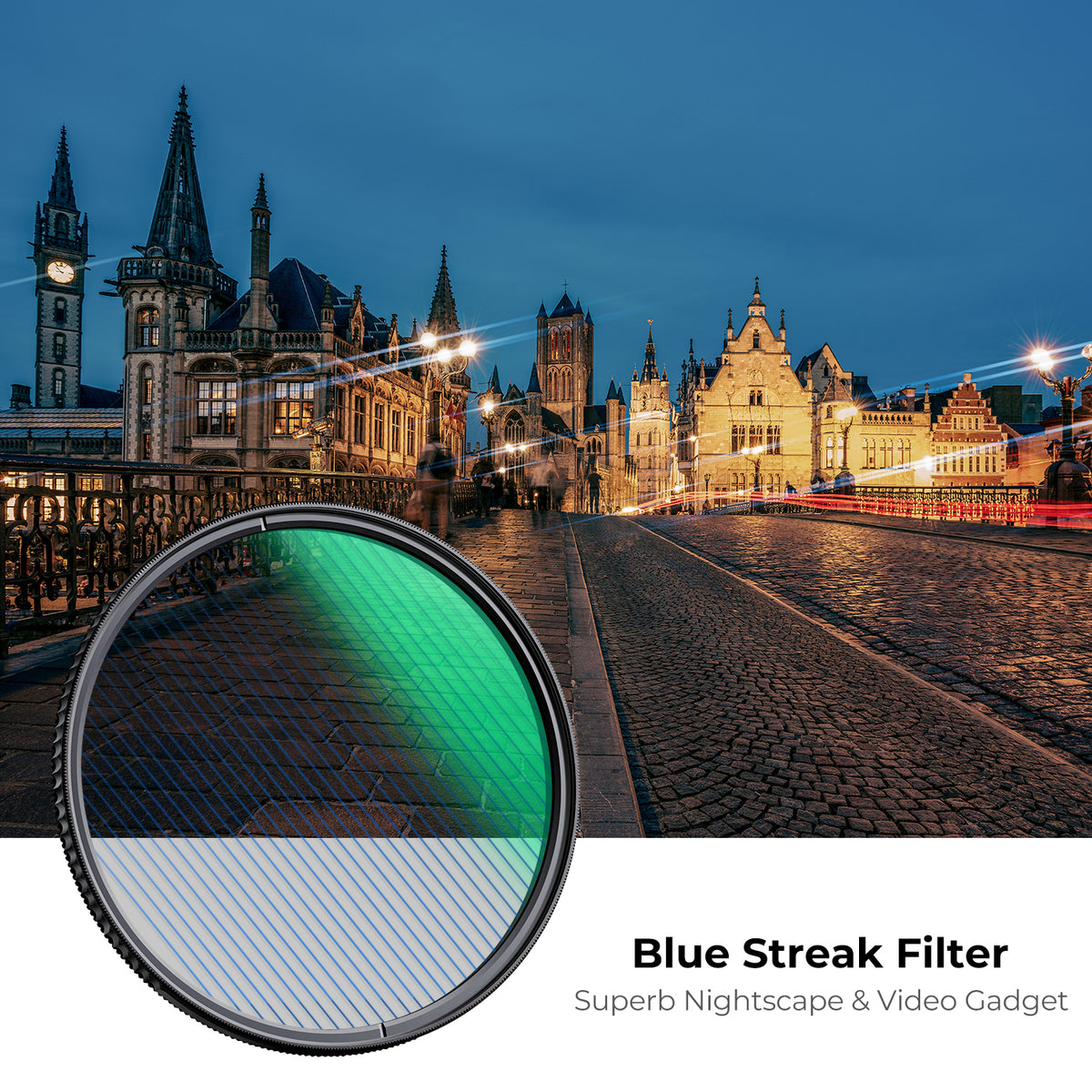 K&F CONCEPT 55mm BLUE FLARES Filter, scratch, water & reflection-proof