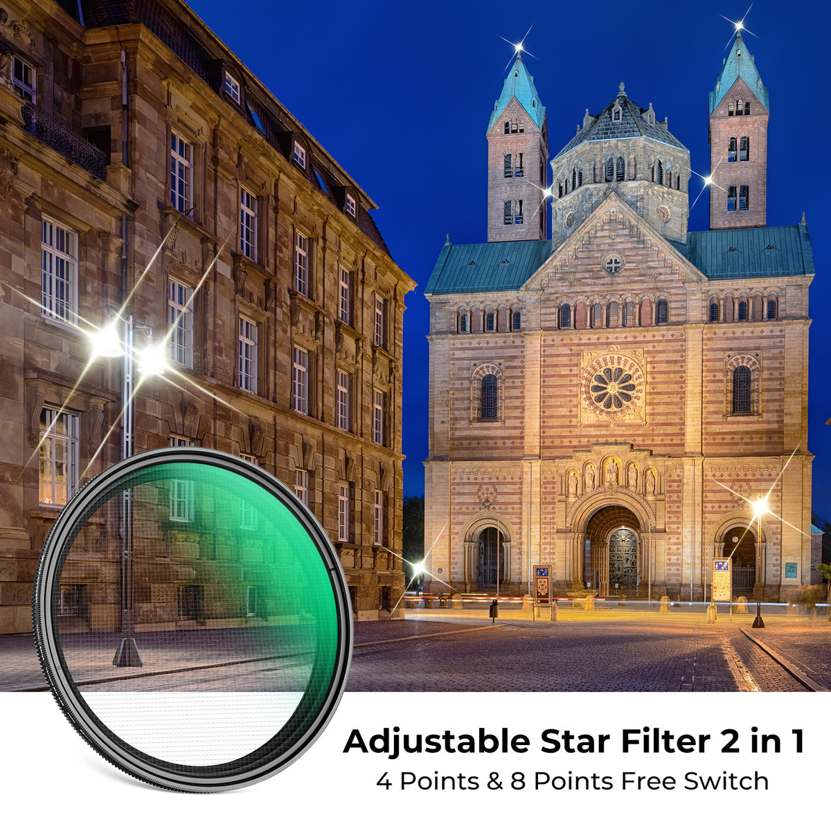 K&F CONCEPT 77mm VARIABLE STAR EFFECT Filter, high transmittance