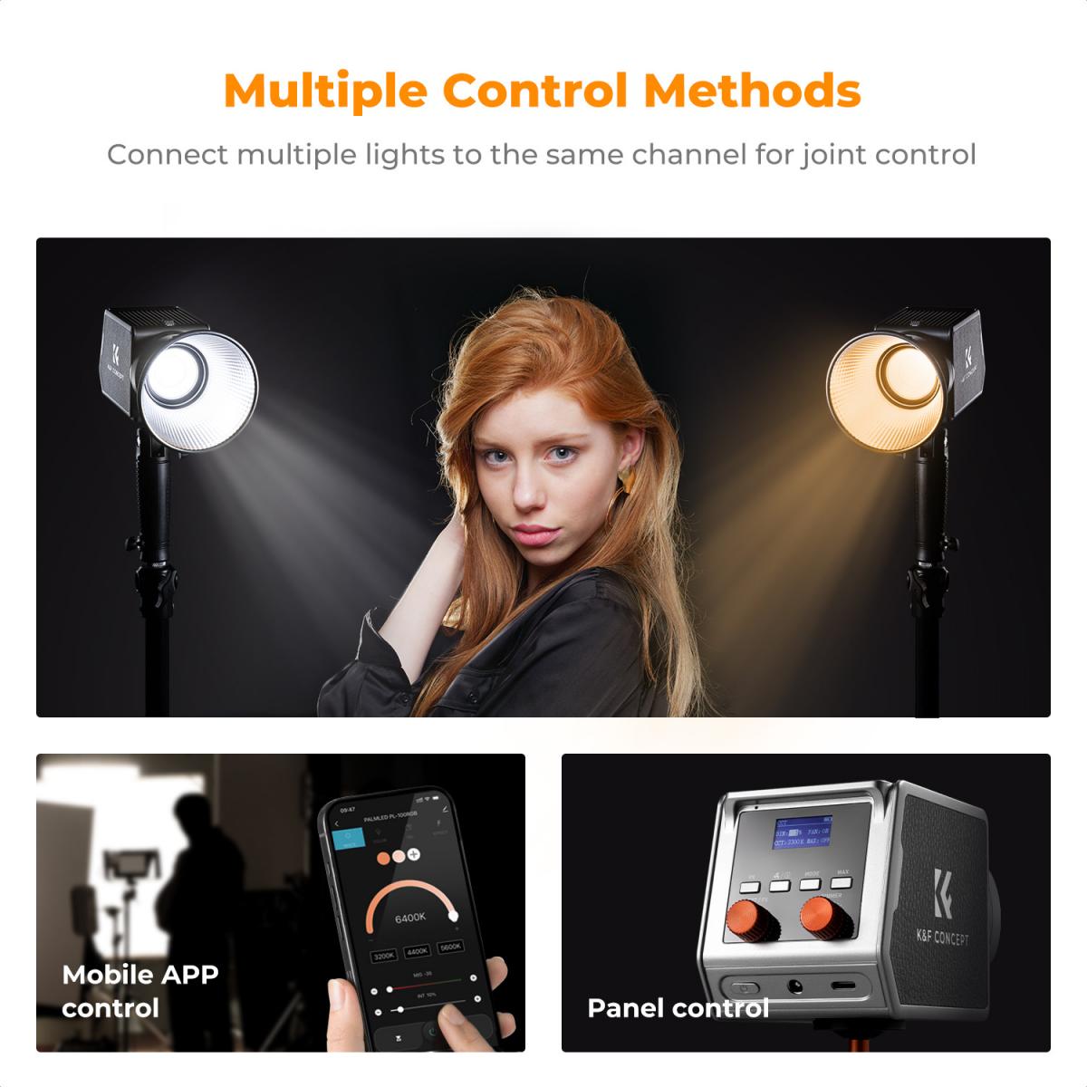 K&F CONCEPT 60W Bi-Color COB Video Light
