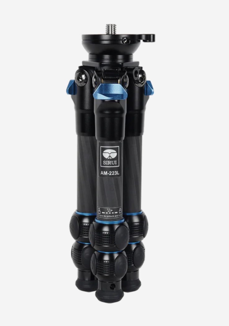 Sirui AM-223L carbon fibre mini tripod, legs folded