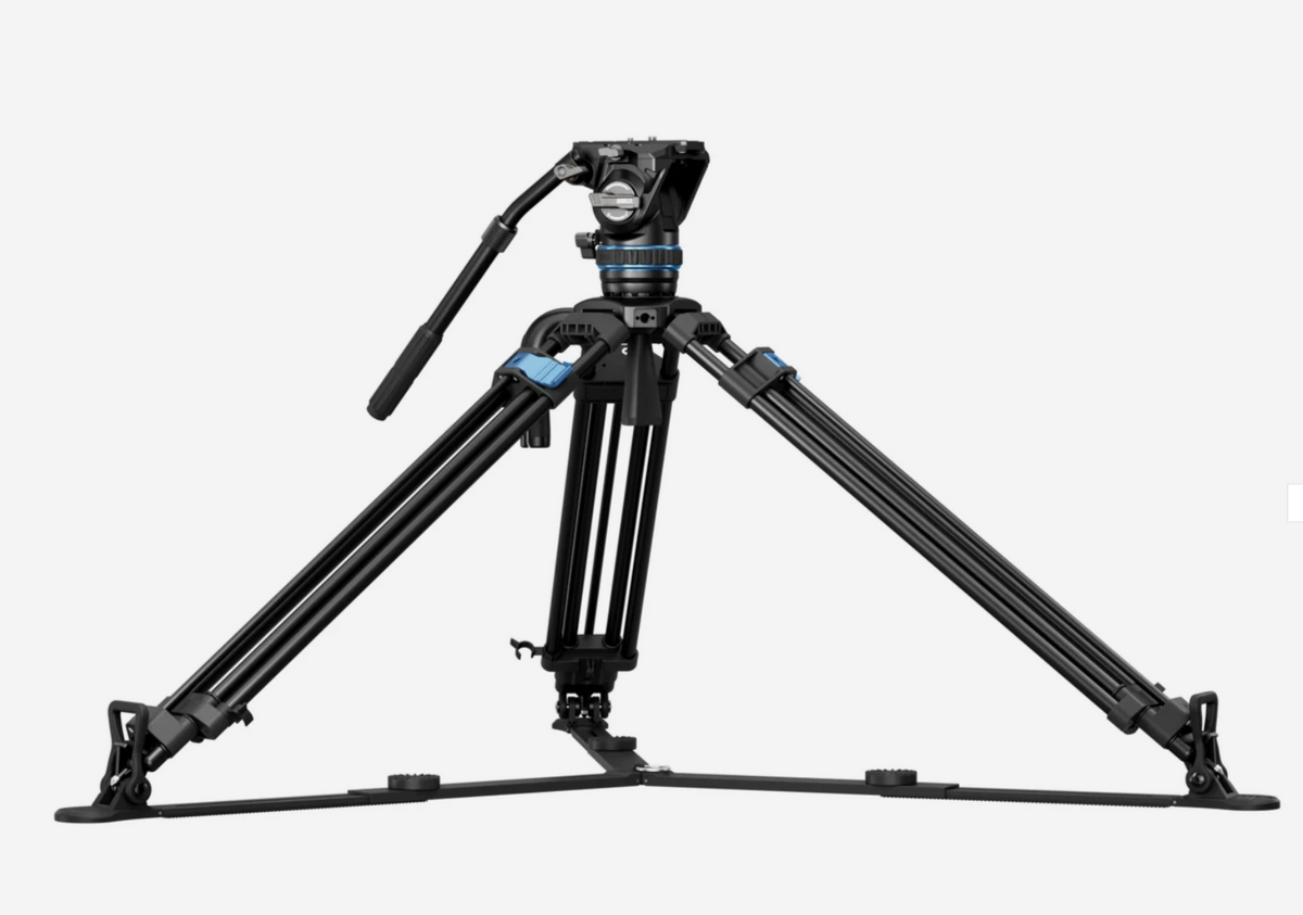 Sirui SQ75 tripod set low with legs spread wide and S5 head