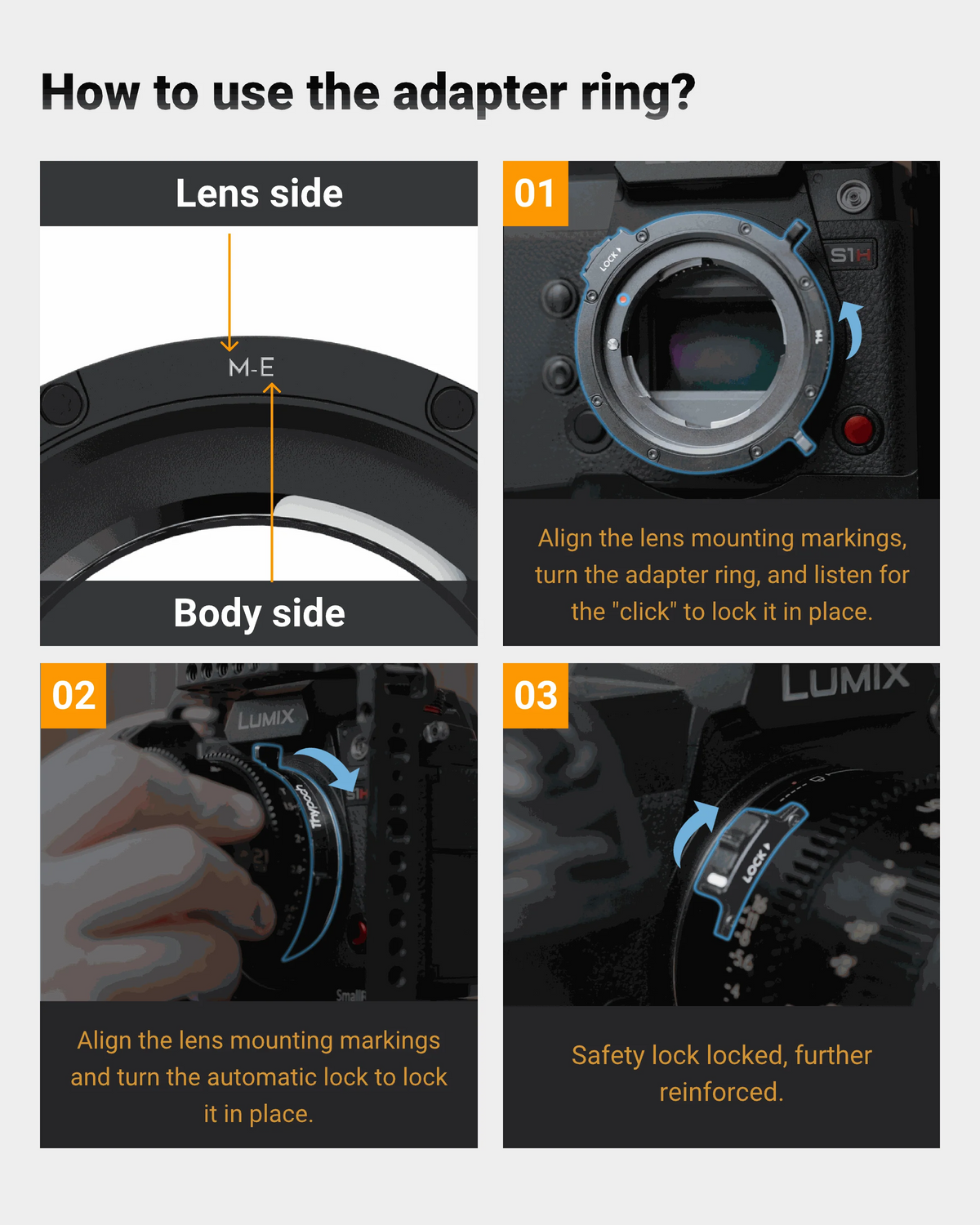 How to fit the Thypoch adapter ring in three steps on a Panasonic Lumix