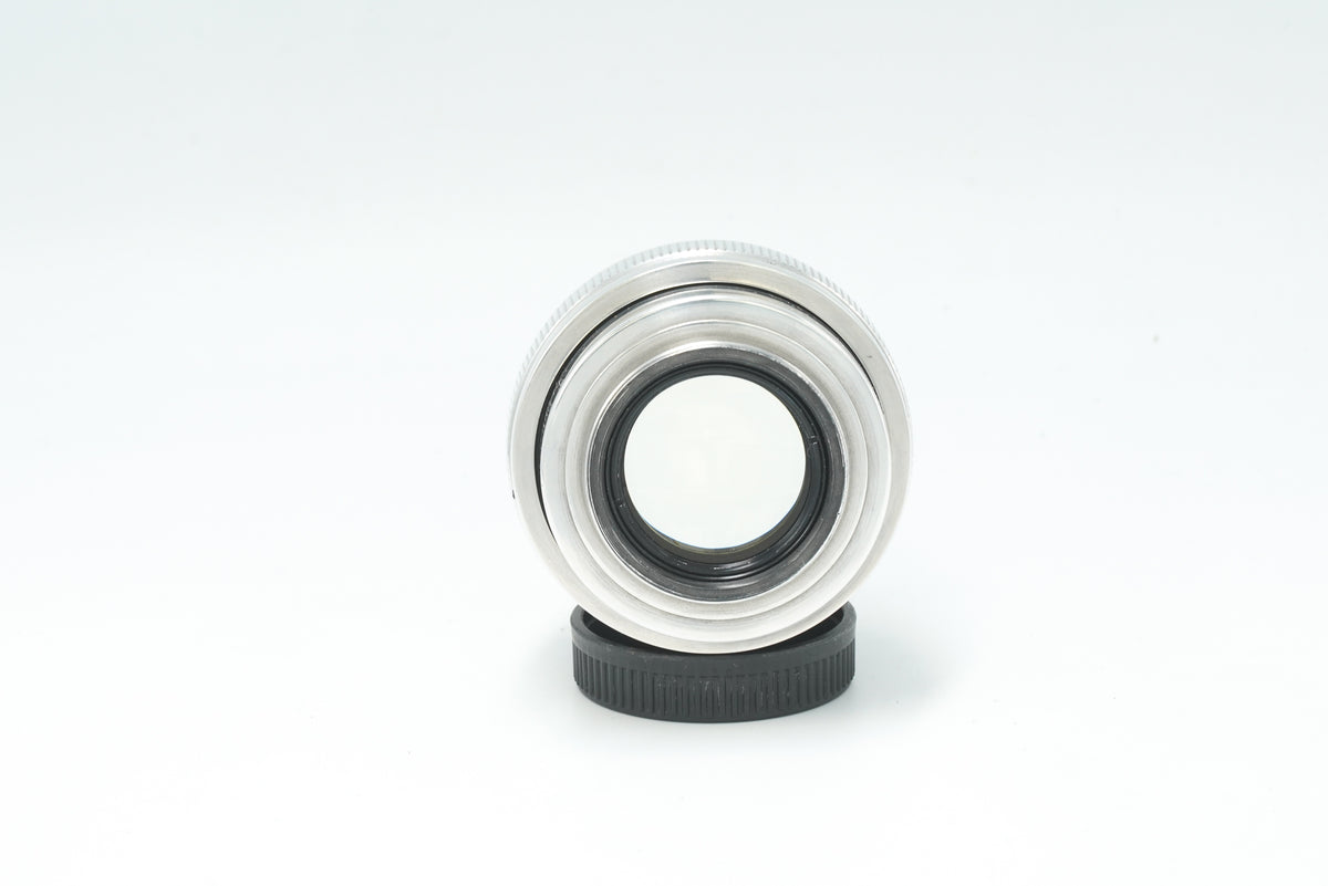 Jupiter-9 85mm f/2 silver, rear mount view