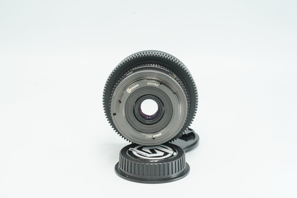 Canon FD 24mm cine-modded lens, rear view of the EF mount