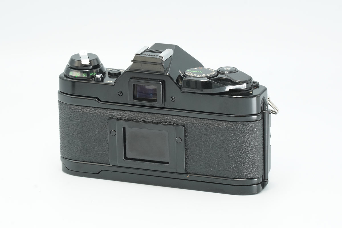 Canon AE-1 Program black film camera, rear view