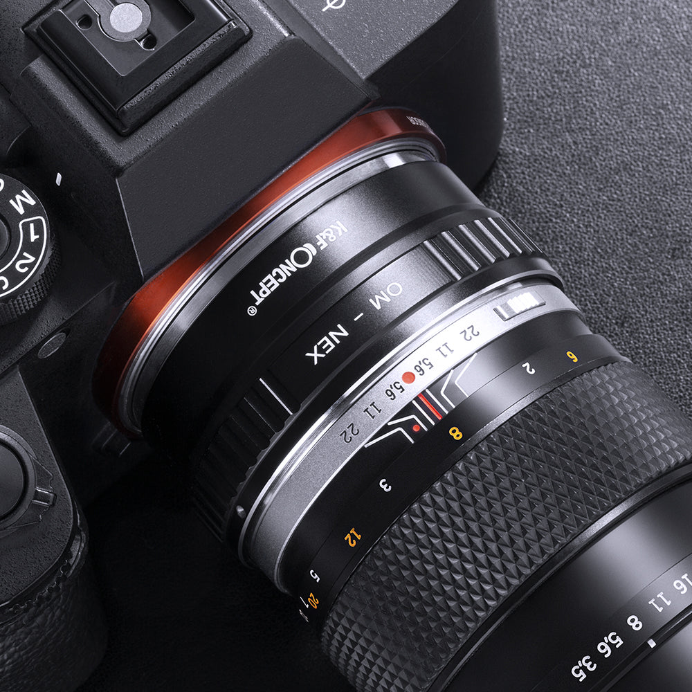 Olympus OM Zuiko lens on a Sony camera with the K&F Concept OM-NEX adapter