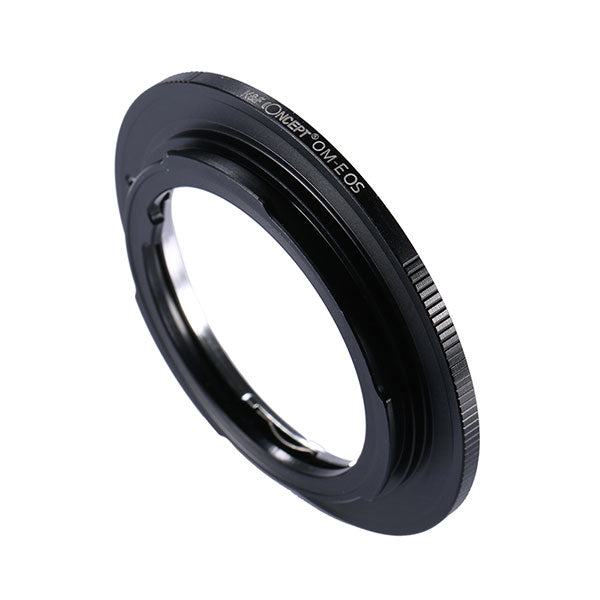 K&F Concept OM to EOS adapter, angled view of the slim ring