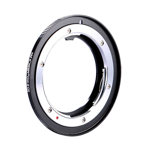 K&F Concept OM to EOS adapter, angled EF mount view
