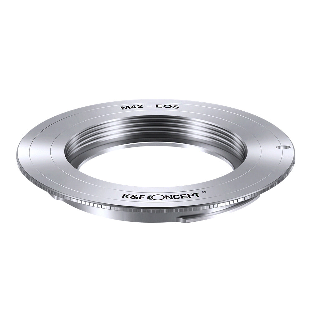 K&F Concept M42 to EOS adapter, M42 thread side with engraving