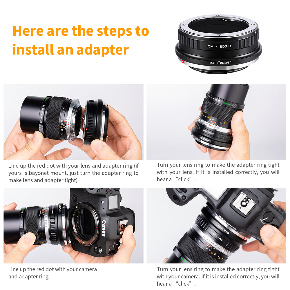 K&F CONCEPT Olympus OM Lens to Canon EOS R mount adapter