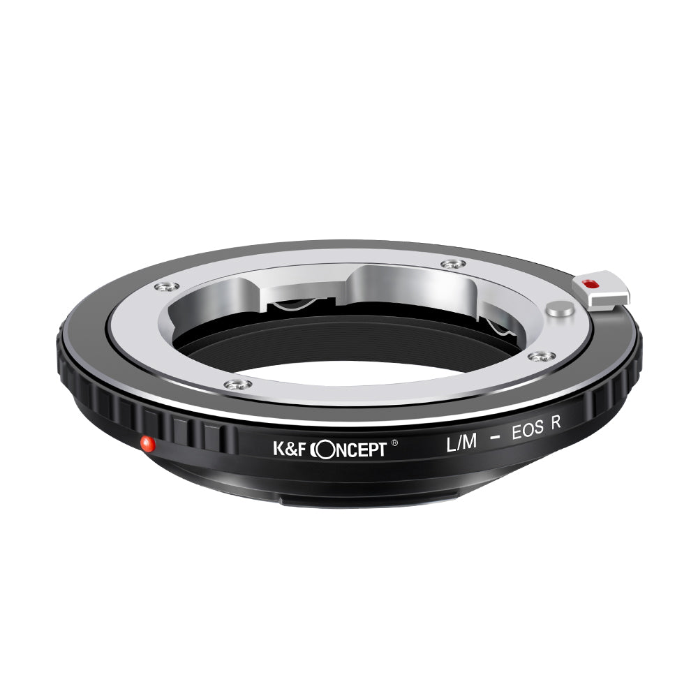 K&F Concept LM to EOS R adapter, front view with red alignment dot
