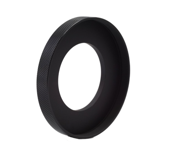 SIMMOD front cine ring, 80mm outer diameter, knurled black aluminium