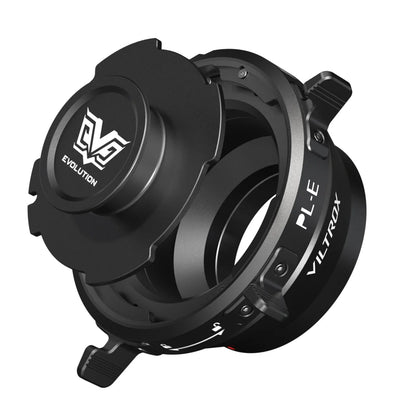 Viltrox Z-Move PL-E adapter shown from three angles with tripod base