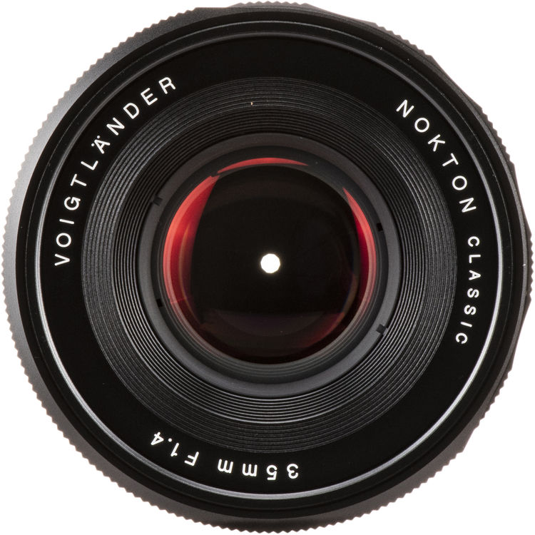 Voigtlander Nokton Classic 35mm f/1.4 front element with engraved lens name