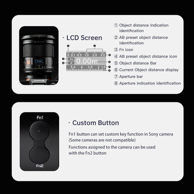 Viltrox AF 16mm f/1.8 FE LCD screen and Fn1 and Fn2 custom buttons explained