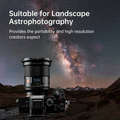 Viltrox AF 16mm f/1.8 FE on a Sony camera under the Milky Way, landscape astrophotography