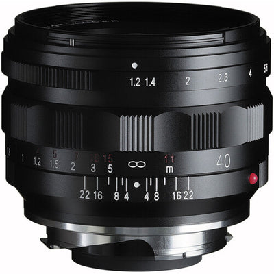 Voigtlander Nokton 40mm f/1.2 Aspherical II lens for Leica M, black, front view