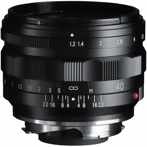 Voigtlander Nokton 40mm f/1.2 Aspherical II lens for Leica M, black, front view