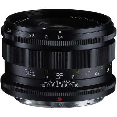 Voigtlander Nokton Classic 35mm f/1.4 Z lens for Nikon Z, black, with focus and depth of field scales