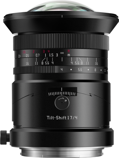 TTArtisan Tilt-Shift 17/4 lens, side view with tilt and rotation scales