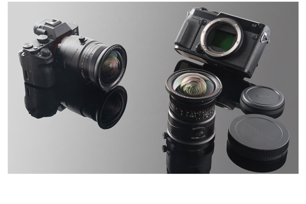 TTArtisan 17mm tilt-shift on a Sony camera and a Fujifilm GFX body
